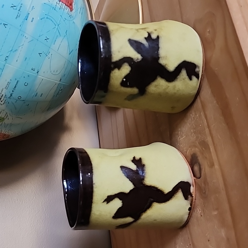 Artisan stoneware pottery mugs